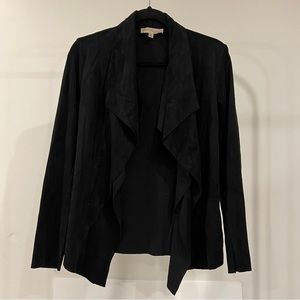 Black Suede Faux Leather Jacket